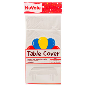Nuvalu Table Cover White Peva 0.03Mm / 54 X 108"