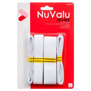 Nuvalu Polyester Elastic Band White Assorted 4 Pac