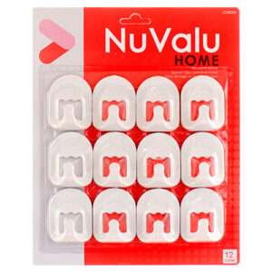 Nuvalu Adhesive Hook 12 Piece White